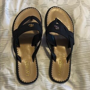 Blue Casual Slip-On Sandals with Flat Sole